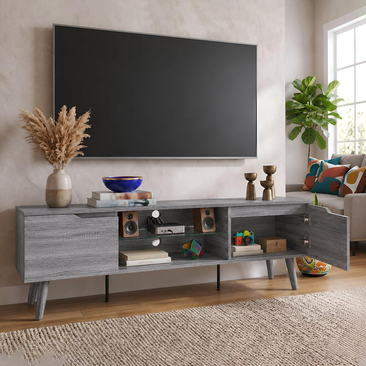 Zenith TV Stand and Media Console - Sonoma Gray