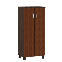 Furniva Fusion Wenge Finish Shoe Cabinet | Engineered Wood Construction | Premium Patterned Doors | Two-Tone Design | Tall Space-Saving Structure, and Curved Handles – Fits Up to 18-20 Pairs
