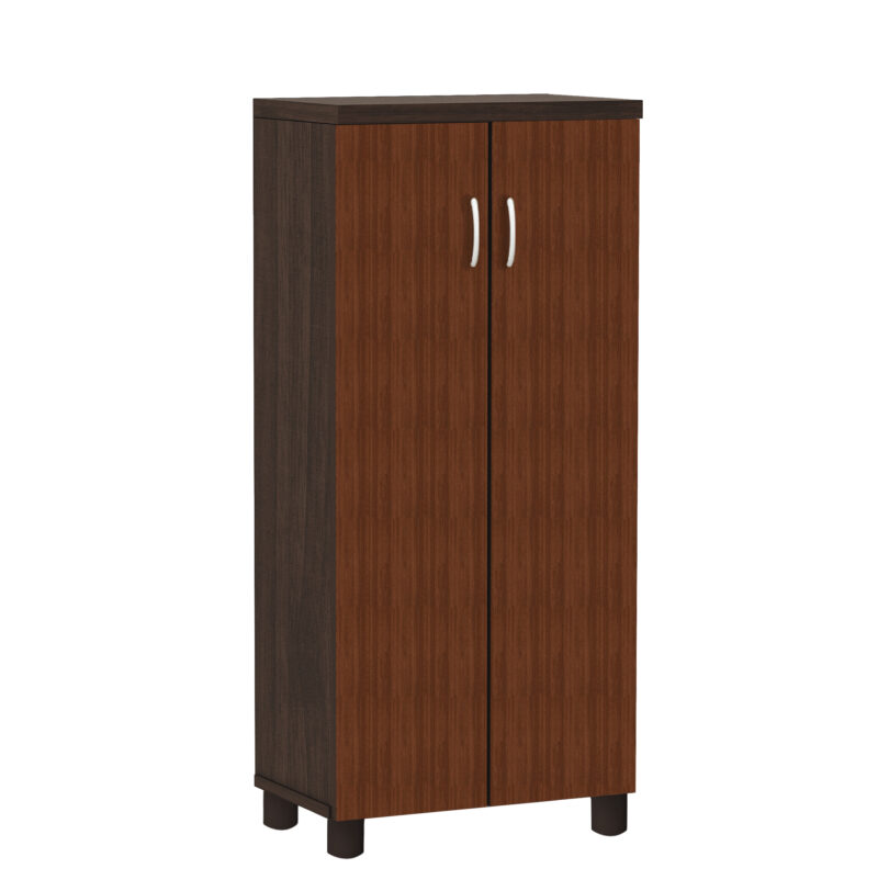 Furniva Fusion Wenge Finish Shoe Cabinet | Engineered Wood Construction | Premium Patterned Doors | Two-Tone Design | Tall Space-Saving Structure, and Curved Handles – Fits Up to 18-20 Pairs
