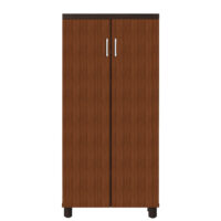 Furniva Fusion Wenge Finish Shoe Cabinet | Engineered Wood Construction | Premium Patterned Doors | Two-Tone Design | Tall Space-Saving Structure, and Curved Handles – Fits Up to 18-20 Pairs