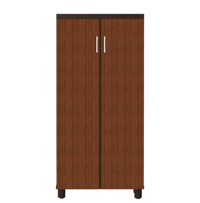 Furniva Fusion Wenge Finish Shoe Cabinet | Engineered Wood Construction | Premium Patterned Doors | Two-Tone Design | Tall Space-Saving Structure, and Curved Handles – Fits Up to 18-20 Pairs