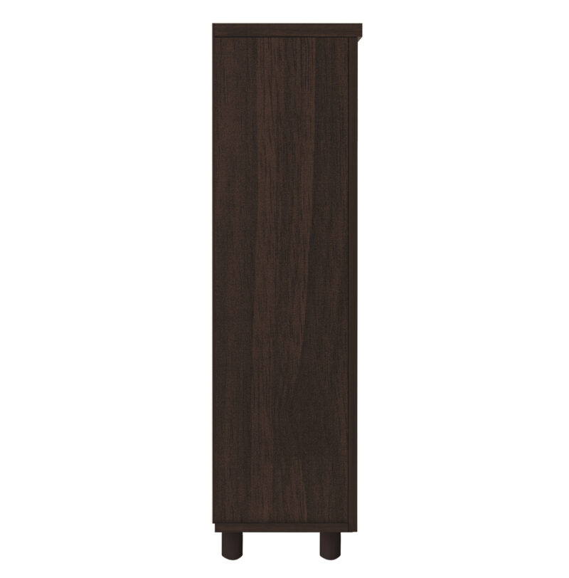 Furniva Fusion Wenge Finish Shoe Cabinet | Engineered Wood Construction | Premium Patterned Doors | Two-Tone Design | Tall Space-Saving Structure, and Curved Handles – Fits Up to 18-20 Pairs