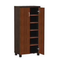 Furniva Fusion Wenge Finish Shoe Cabinet | Engineered Wood Construction | Premium Patterned Doors | Two-Tone Design | Tall Space-Saving Structure, and Curved Handles – Fits Up to 18-20 Pairs