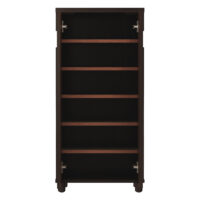 Furniva Fusion Wenge Finish Shoe Cabinet | Engineered Wood Construction | Premium Patterned Doors | Two-Tone Design | Tall Space-Saving Structure, and Curved Handles – Fits Up to 18-20 Pairs