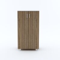 Furniva Fusion Tall Wooden Shoe Cabinet - Two-Tone Sonoma Oak & White (Fits 20 Pairs)