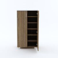 Furniva Fusion Tall Wooden Shoe Cabinet - Two-Tone Sonoma Oak & White (Fits 20 Pairs)