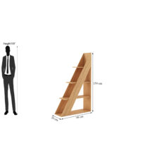 6 Furniva Nook Corner Wooden Bookshelf | Ladder Style Bookshelf cum Display Unit with Open Racks | Lome Cherry Finish | Engineered Wood Construction