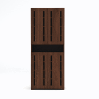 Furniva Skyline 6 Feet Wooden Shoe Rack with 2 Doors and 9 Shelves | Columbia Walnut