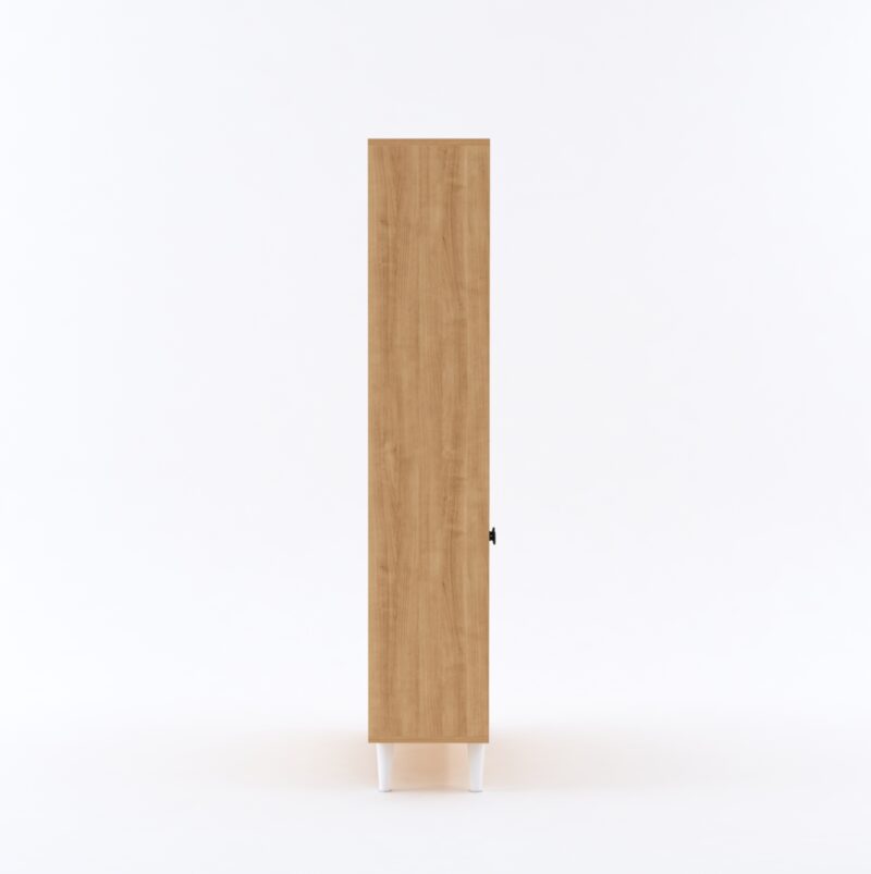 Furniva Aura Display Unit Bookshelf in Cherry Finish with Open Shelves and Two Door Cabinet