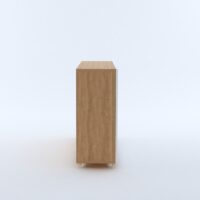 Furniva Minimal Three Door Shoe Rack Cabinet with Four Shelves and Ventilated Doors in White and Sonoma Oak