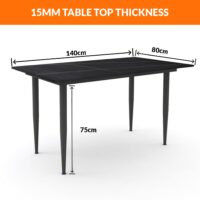 Furniva Italiana 15mm Sintered Stone Dining Table – Black Faux Marble