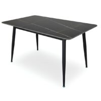 Furniva Italiana 15mm Sintered Stone Dining Table – Black Faux Marble