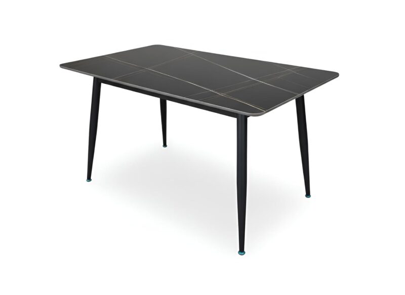 Furniva Italiana 15mm Sintered Stone Dining Table – Black Faux Marble