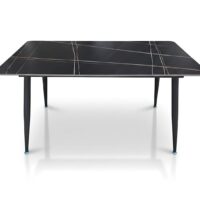 Furniva Italiana 15mm Sintered Stone Dining Table – Black Faux Marble
