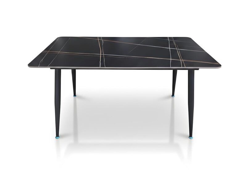 Furniva Italiana 15mm Sintered Stone Dining Table – Black Faux Marble