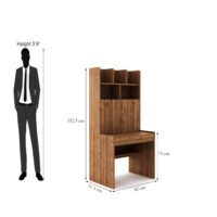 Dune Engineered Wood Multi-Purpose Study Table | Foldable Writing Desk for Home Office, Integrated Bookshelf & Laptop Table | DIY Assembly | Columbia Walnut