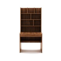 Dune Engineered Wood Multi-Purpose Study Table | Foldable Writing Desk for Home Office, Integrated Bookshelf & Laptop Table | DIY Assembly | Columbia Walnut