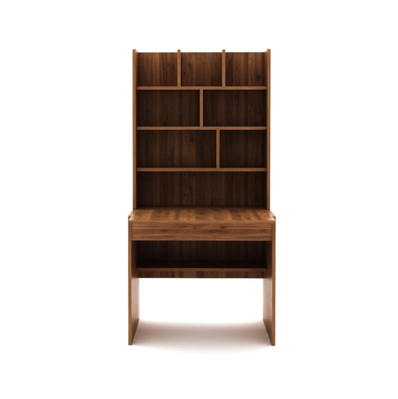 Dune Engineered Wood Multi-Purpose Study Table | Foldable Writing Desk for Home Office, Integrated Bookshelf & Laptop Table | DIY Assembly | Columbia Walnut