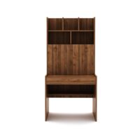 Dune Engineered Wood Multi-Purpose Study Table | Foldable Writing Desk for Home Office, Integrated Bookshelf & Laptop Table | DIY Assembly | Columbia Walnut
