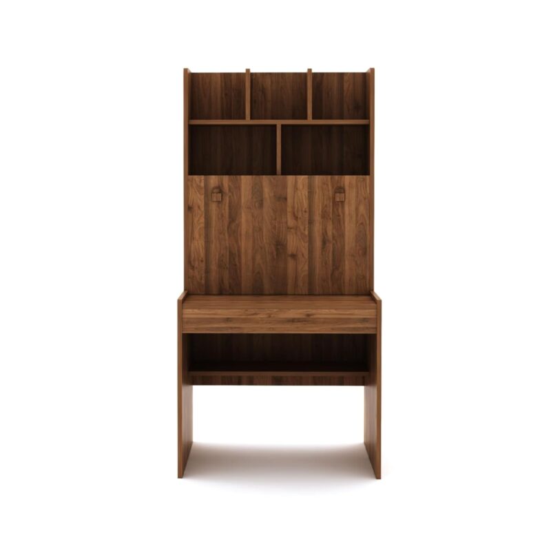 Dune Engineered Wood Multi-Purpose Study Table | Foldable Writing Desk for Home Office, Integrated Bookshelf & Laptop Table | DIY Assembly | Columbia Walnut